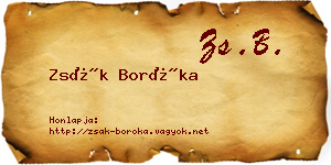Zsák Boróka névjegykártya